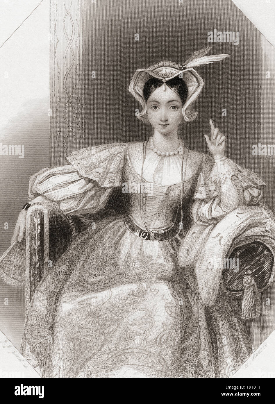 Prinzessin Katherine. Wichtigste weibliche Figur aus Shakespeares König Heinrich V. von Shakespeare Gallery, veröffentlicht C 1840. Stockfoto