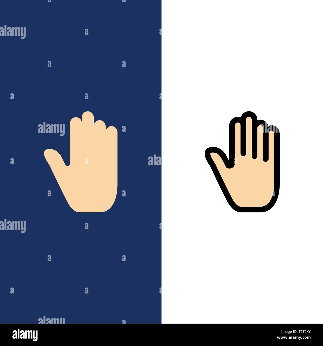 Körpersprache, Gestik, Hand, Schnittstelle, Symbole. Flach und Online ausgefüllt Icon Set Vektor blauem Hintergrund Stock Vektor