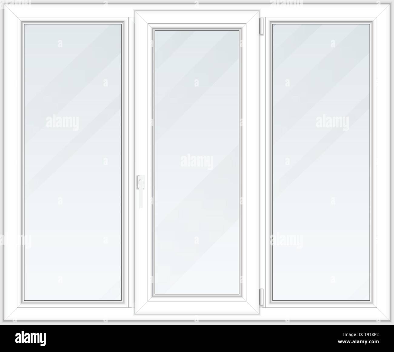 Drei Abschnitt Fenster. Stock Vektor