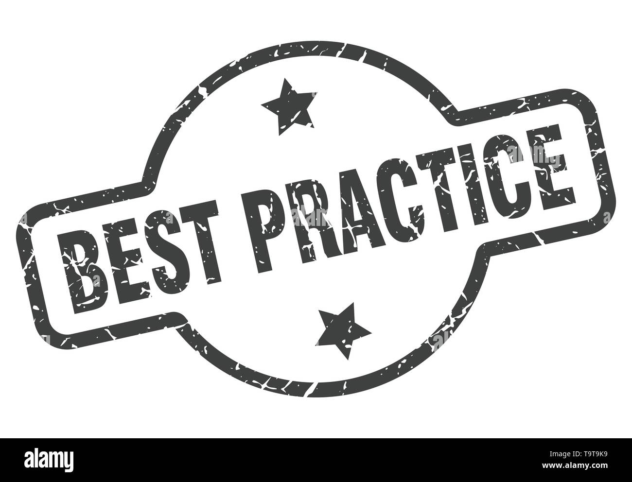Best practice vintage Runde isolierte Stempel Stock Vektor