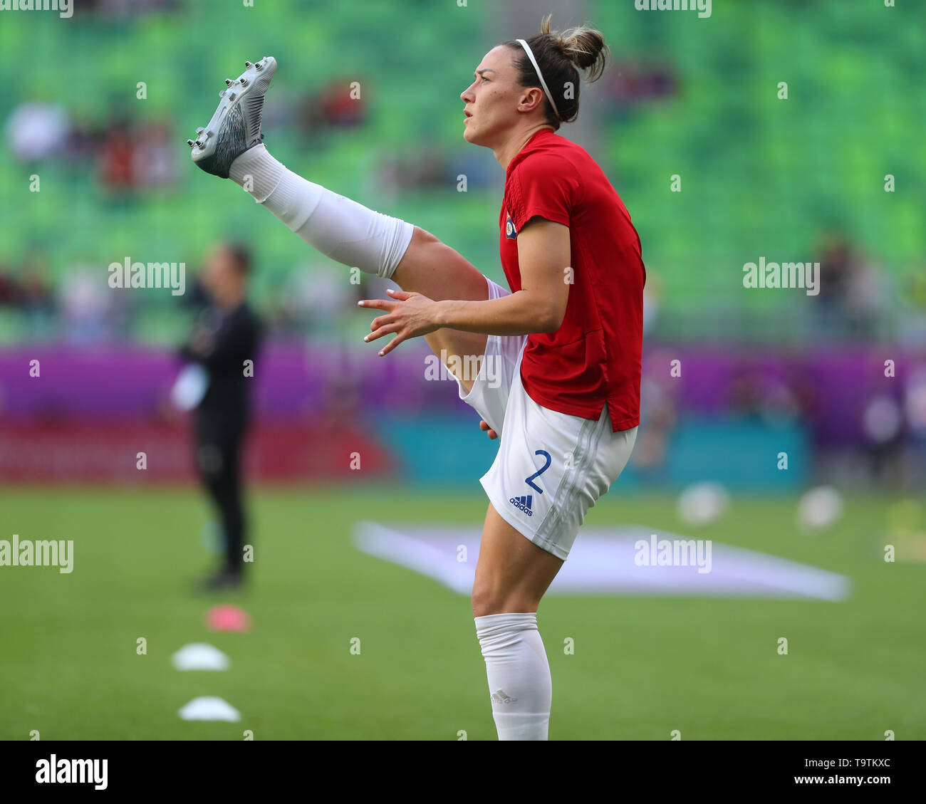 BUDAPEST, Ungarn - 18. Mai: Lucy Bronze von Olympique Lyonnais Feminies während der UEFA Champions League Finale zwischen Olympique Lyonnais und Stockfoto