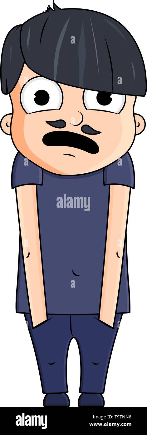 Cute cartoon junger Mann mit Überraschung Emotionen. Vector Illustration Stock Vektor