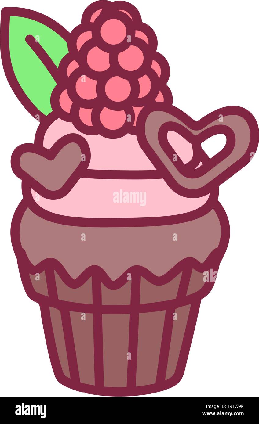 Vektor cute Cupcake Süßigkeiten, flach clip art Stock Vektor