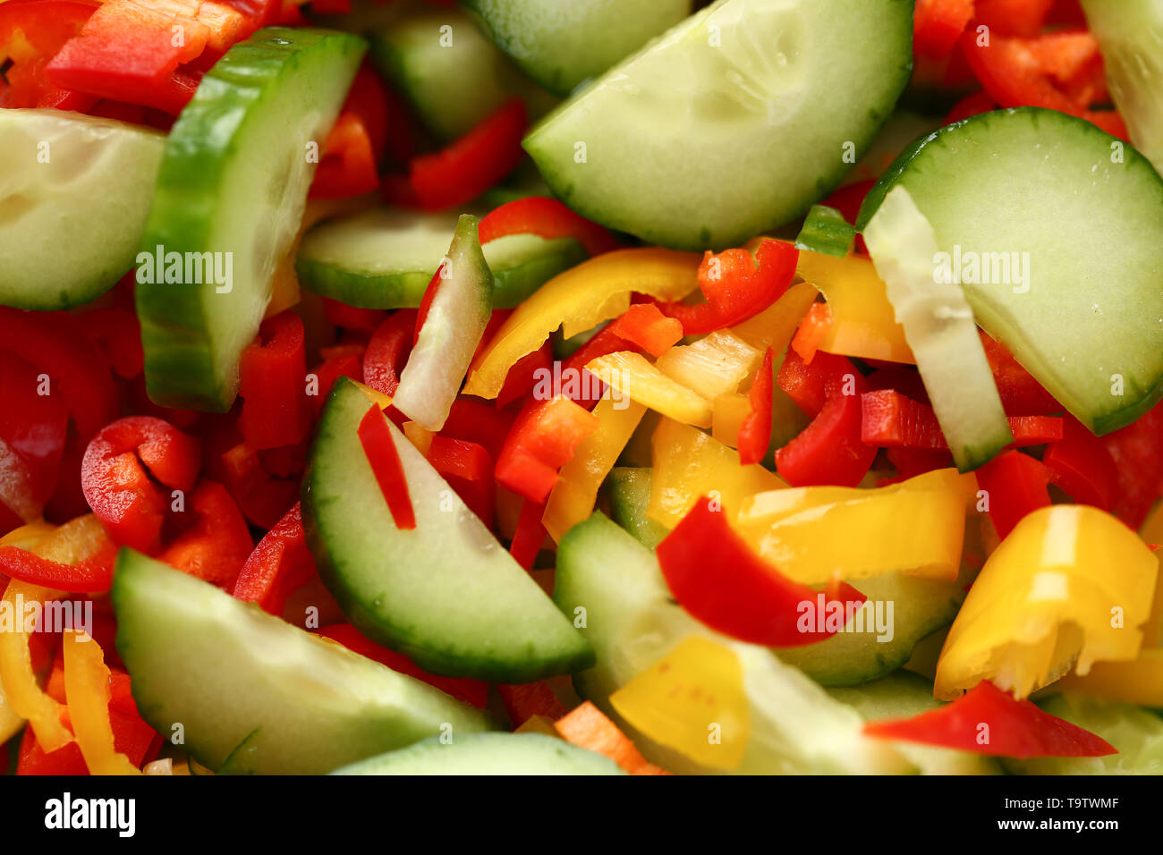 Gesunde gehackten rohen Gemüse Salat Zutat Stockfoto
