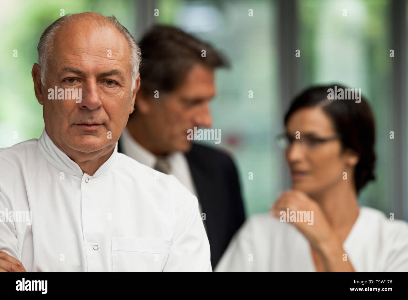 Portrait von drei Angehörige der Gesundheitsberufe. Stockfoto