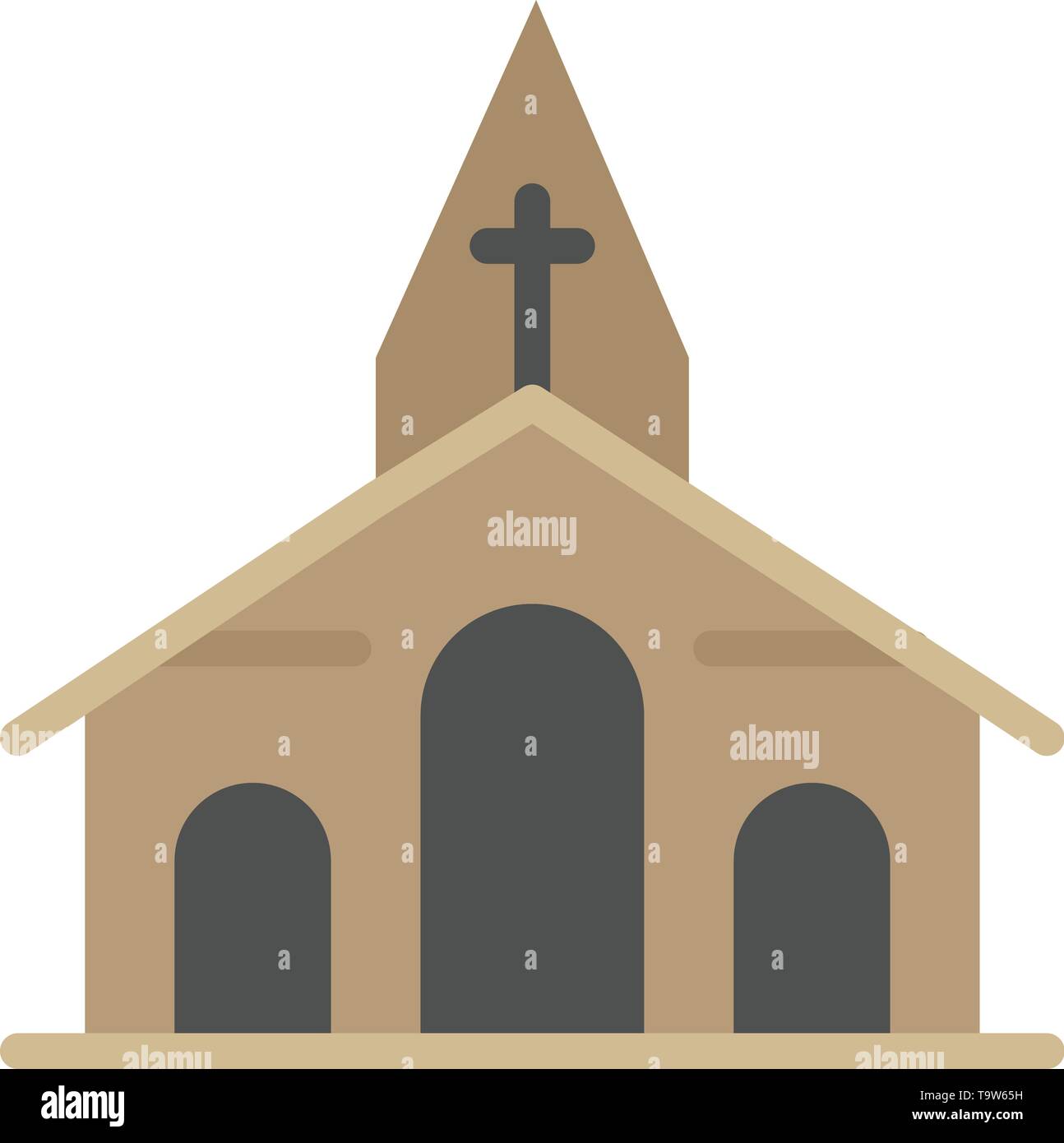 Gebäude, Weihnachten, Kirche, Feder flachen Farbe Symbol. Vektor icon banner Vorlage Stock Vektor
