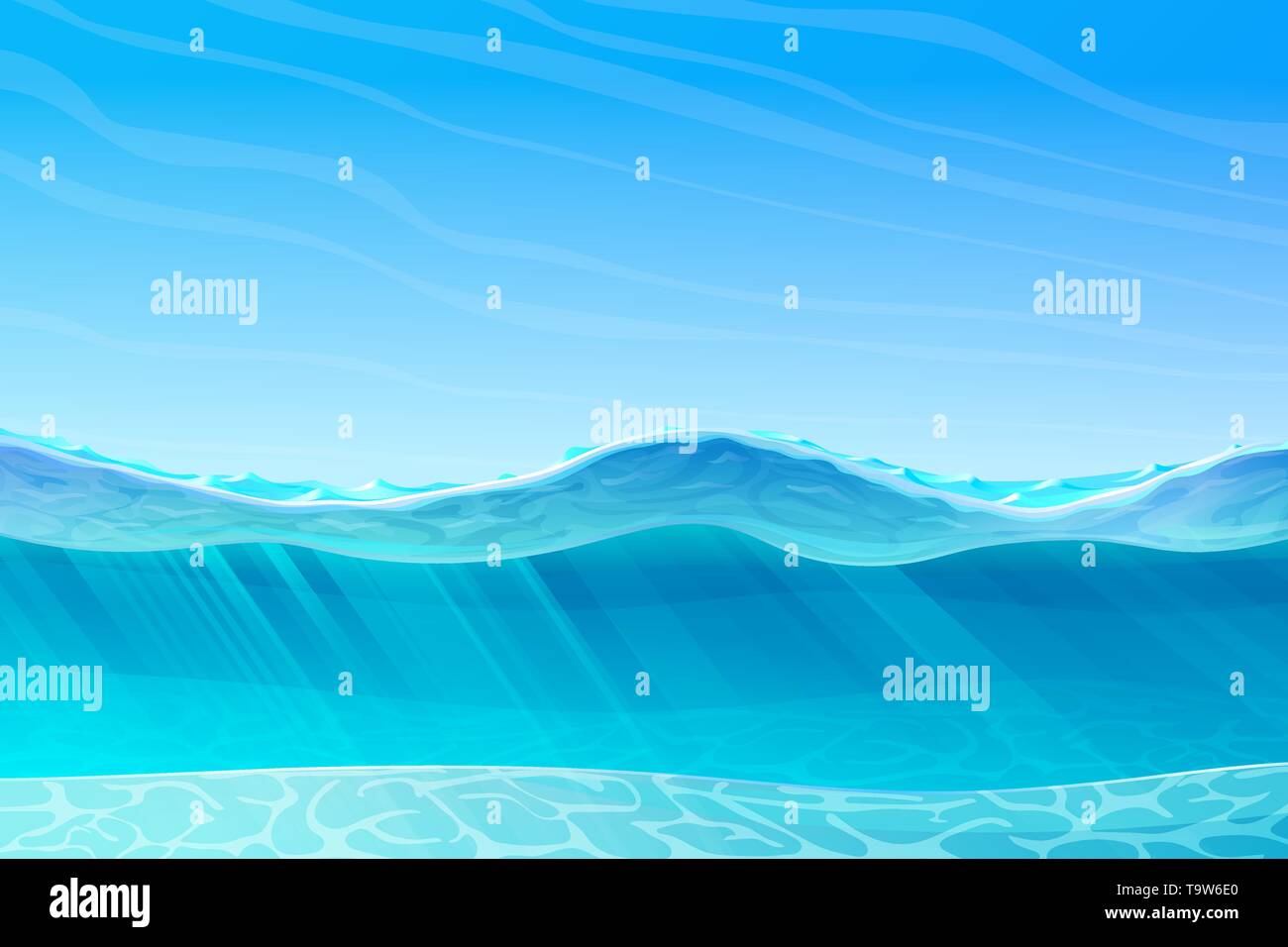 Vektor Sommer cartoon Meer, Meer, Unterwasser Marine Stock Vektor