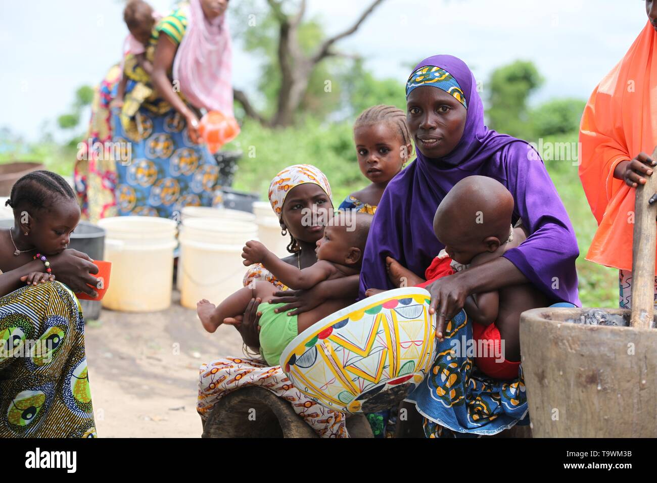 Fulani hesmen Siedlung in Westafrika Stockfoto