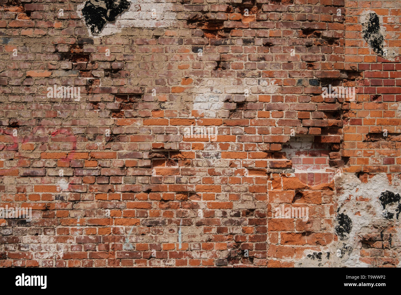 Ziegelwand Hintergrund - alten Ziegel stein Wand Stockfoto
