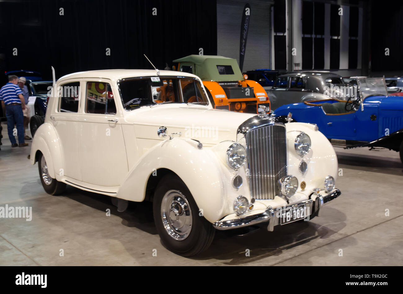 Ein weißer 1947-1952 Bently Mk VI auf dem Display bei Tamworth Australien Mai 2019. Stockfoto