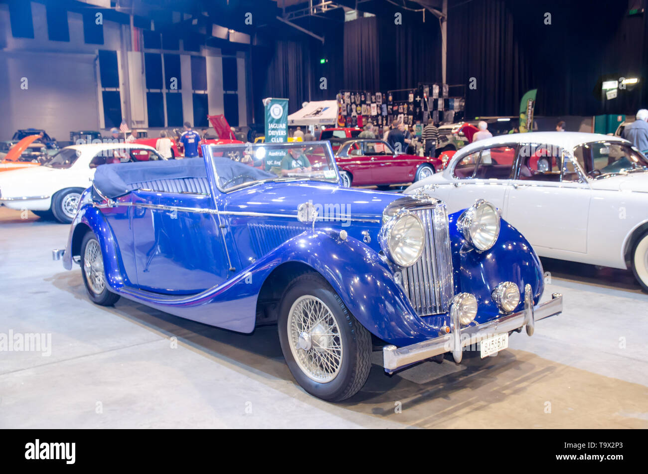 Ein schönes 1948 Mk IV 2,5 liter Drop Head Coupe Jaguar auf Anzeige in Tamworth Australien. Stockfoto