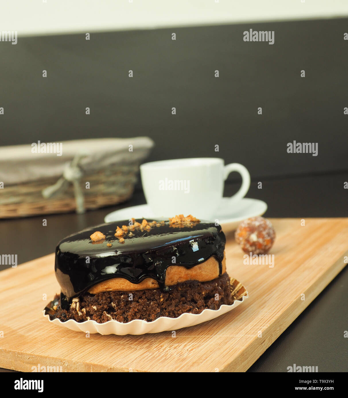 Süßes Gebäck mit chaocolate Nahaufnahme Stockfoto
