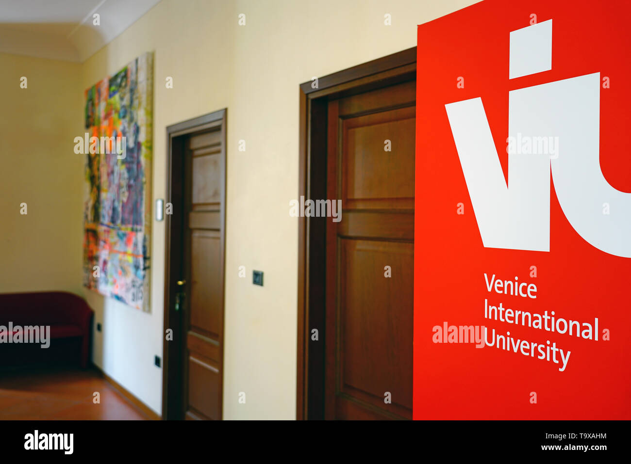 Venedig, Italien-11 Apr 2019 - Blick auf Venice International University, ein Konsortium von italienischen und internationalen Universitäten, befindet sich auf der Insel Stockfoto