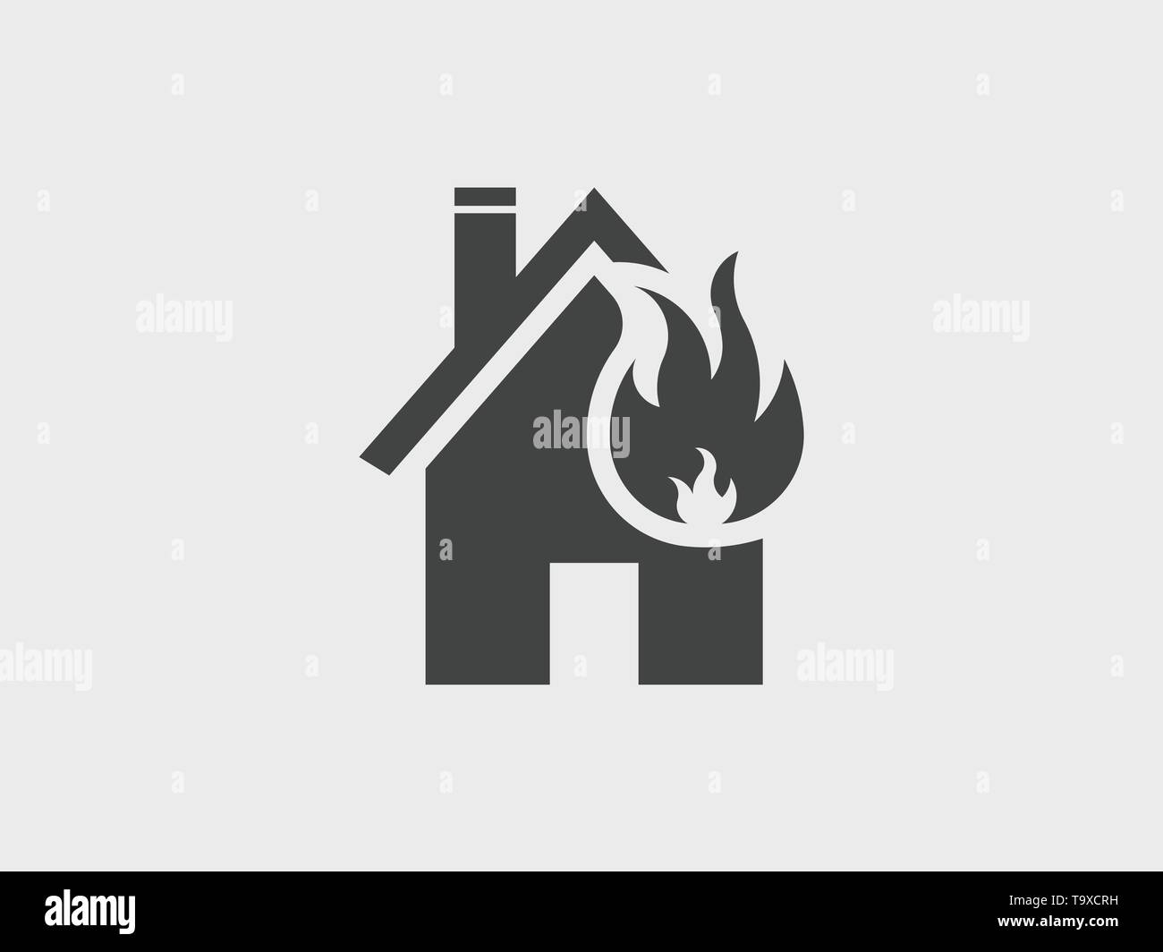 Haus brennenden Feuer, Symbol Vektor Stock Vektor