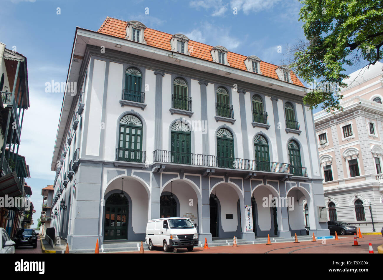 Der Panama Canal Museum, in einem wunderschönen renovierten Gebäude in der Altstadt von Panama City auch als Casco Viejo bekannt ist. Stockfoto