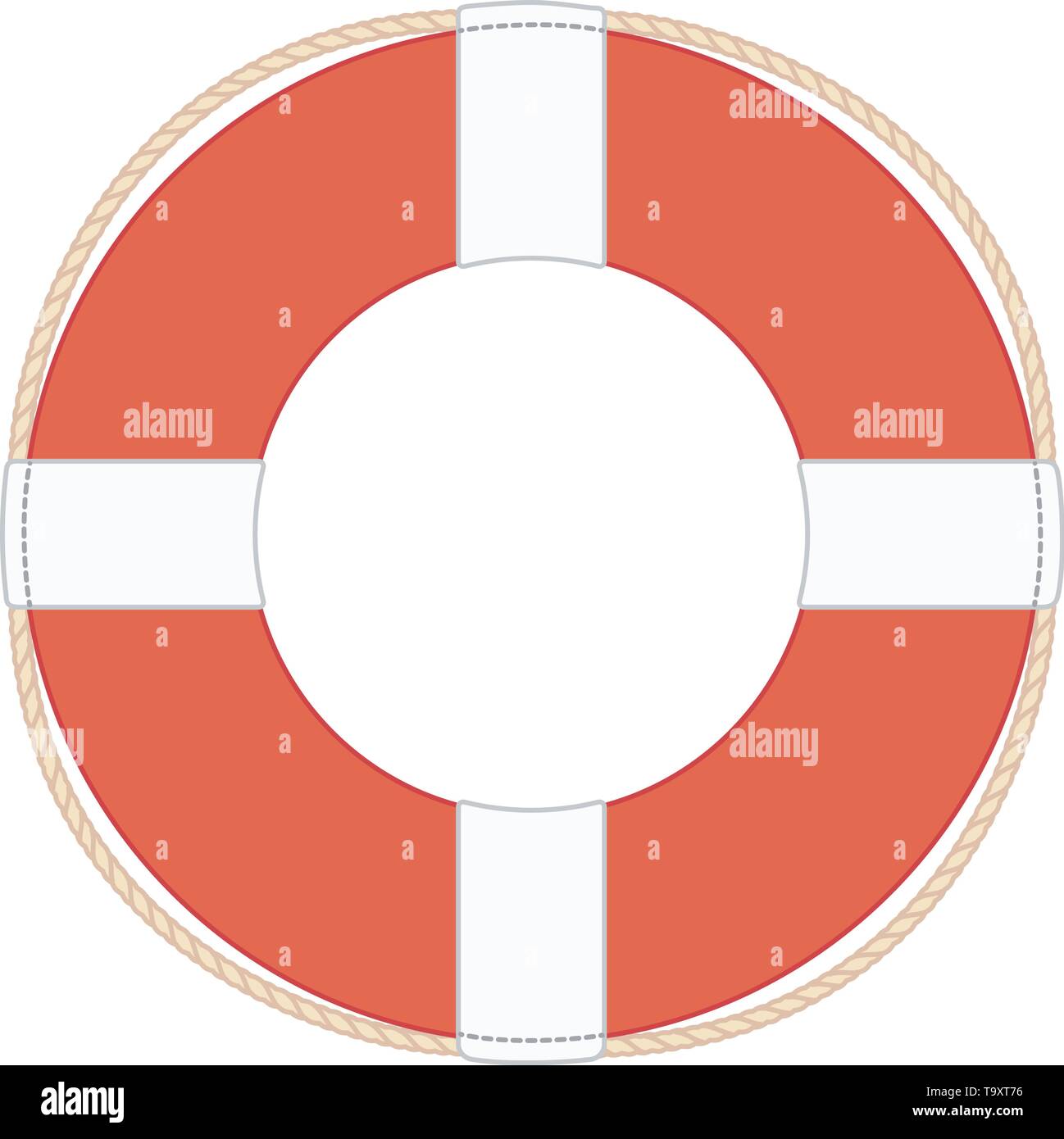 Vektor flache Kontur Rettungsring, leben Boje, Rettungsschwimmer, Meer Stock Vektor