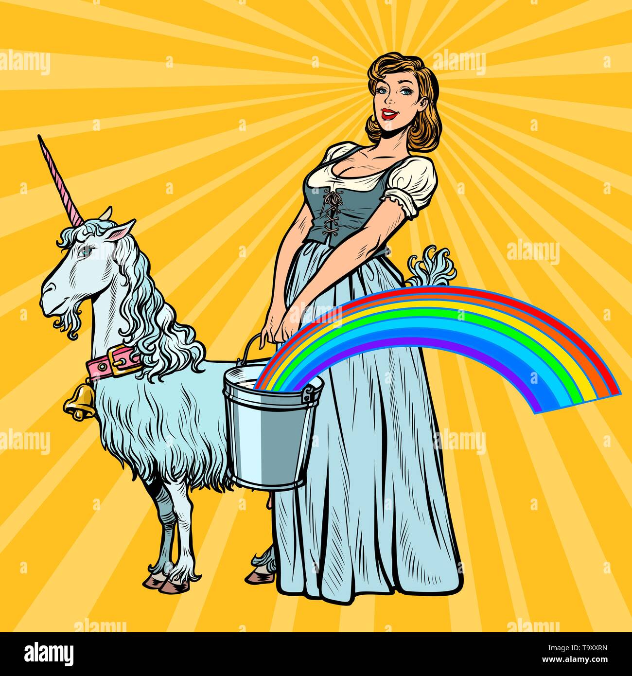 Pop art retro unicorn girl -Fotos und -Bildmaterial in hoher Auflsung ...