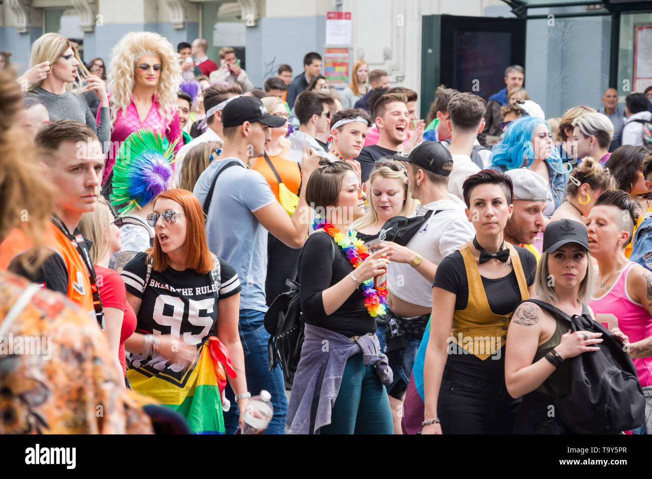 Die belgische Pride 2019 - Gay Pride Festival/LGBT-Veranstaltung in Brüssel Stockfoto