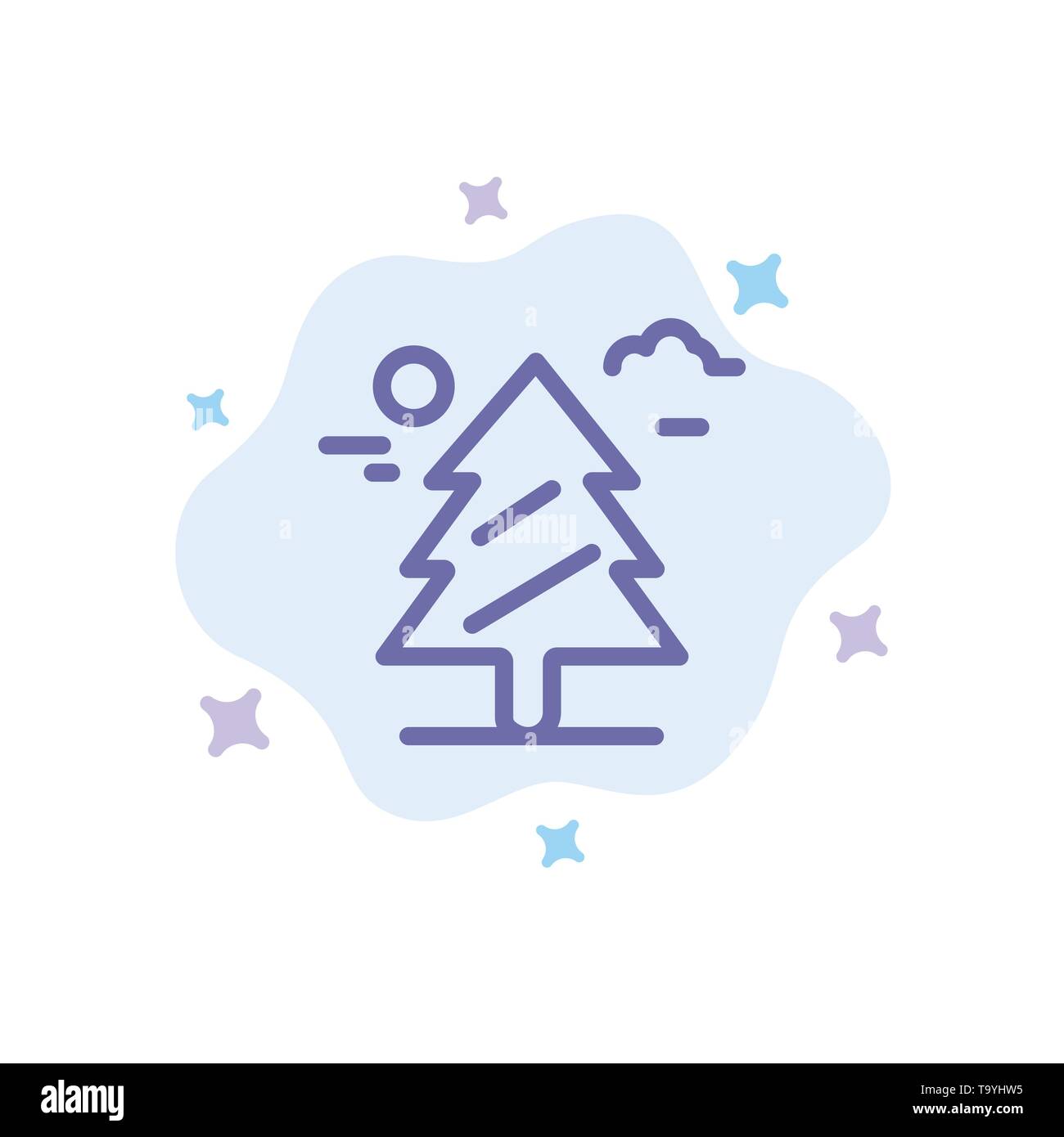 Wald, Baum, Weald, Kanada blaues Symbol auf Abstrakten Cloud Hintergrund Stock Vektor