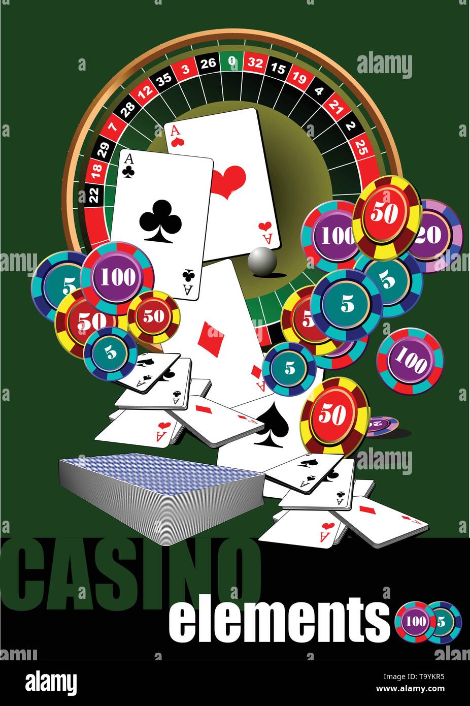 Casino-Elemente. Vektor-illustration Stock Vektor