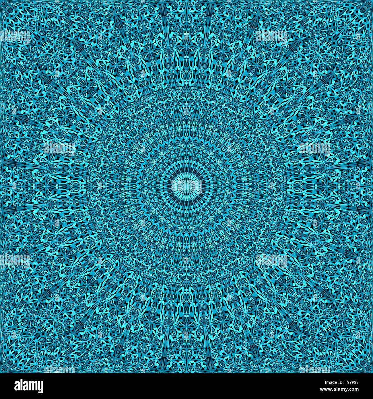 Teal nahtlose Dschungel Kaleidoskop mandala Muster wallpaper Design - geometrische Vektor meditation Hintergrund Grafik Stock Vektor