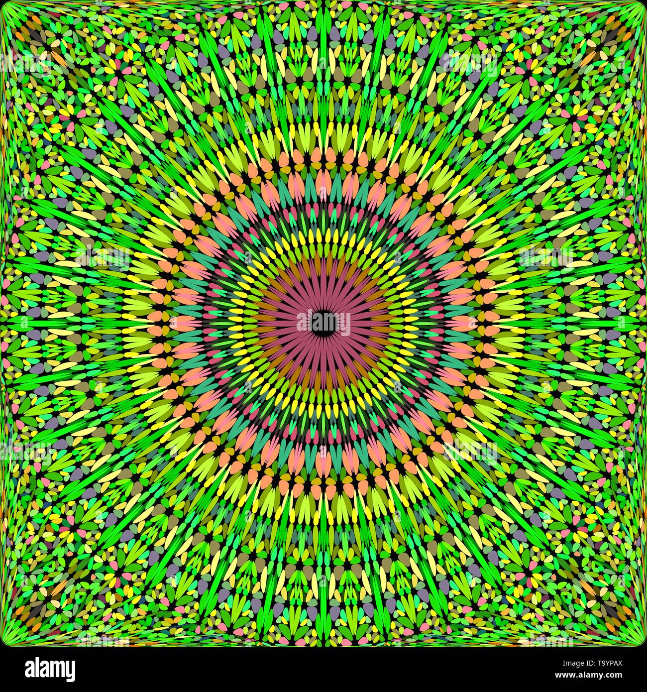 Farbenfrohe abstrakte wiederholen Blütenblatt verzierten Mandala Muster Hintergrund Stock Vektor