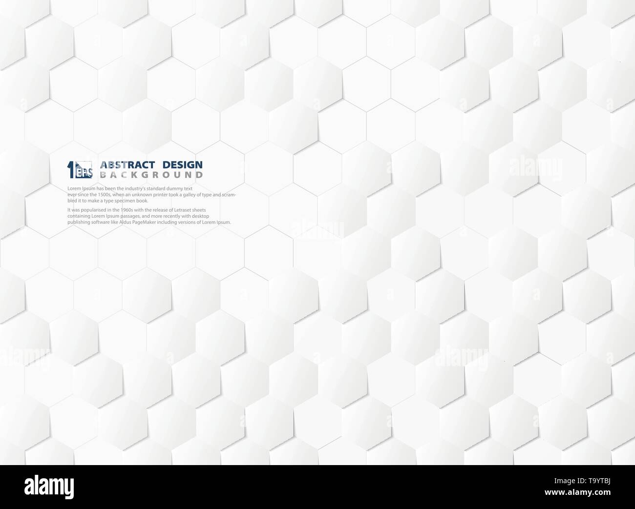 Abstrakte hexagon Pattern Technology 3d-weißen und grauen Hintergrund. Sie können für Poster, Artwork, ad, tech Design der Technologie, futuristischen Design. Stock Vektor