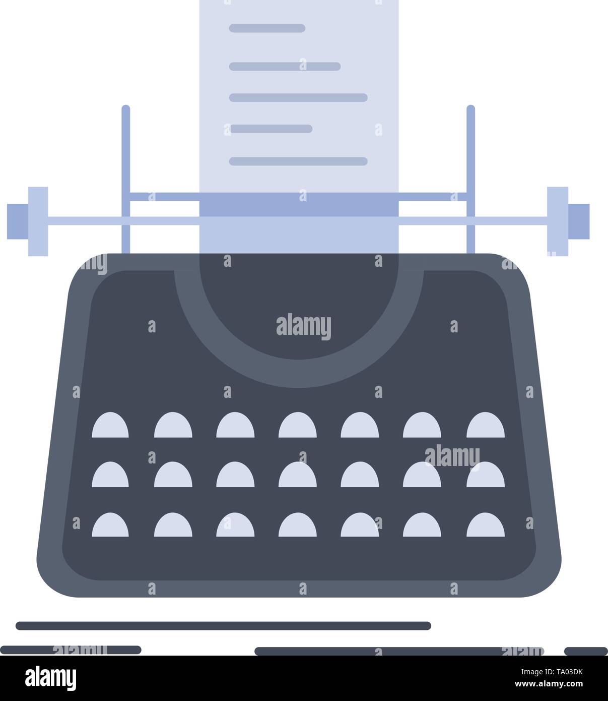 Artikel, blog, Geschichte, Schreibmaschine, Schriftsteller flachen Farbe Symbol Vektor Stock Vektor
