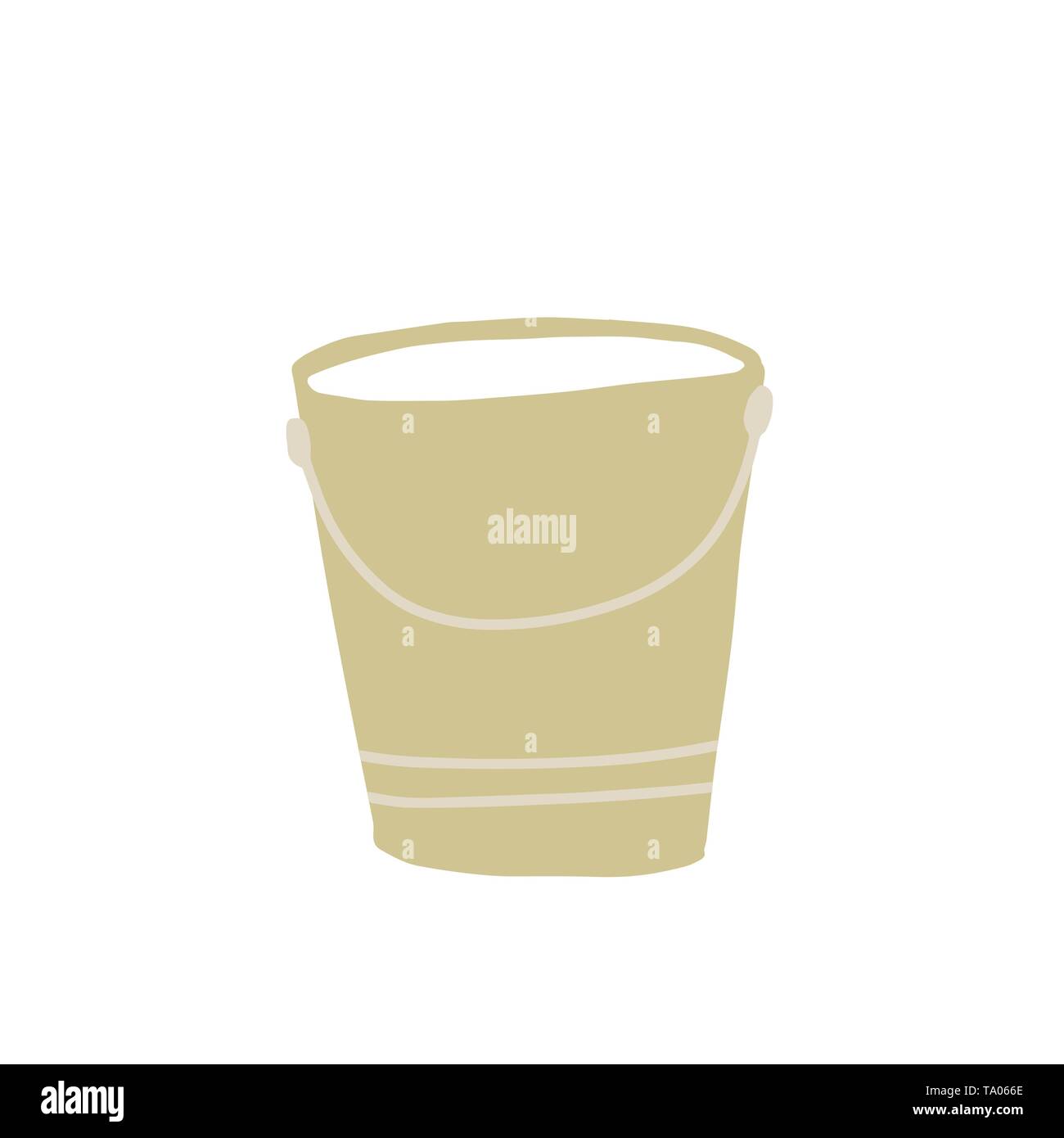 Vector Illustration von grauen Schaufel auf weißem Hintergrund. Hand zeichnen Doodle Stil. Garten Eimer. Stock Vektor