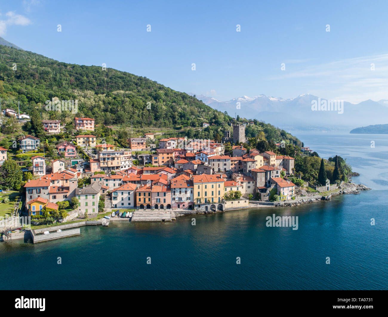 Dorf Rezzonico, der Comer See in Italien Stockfoto