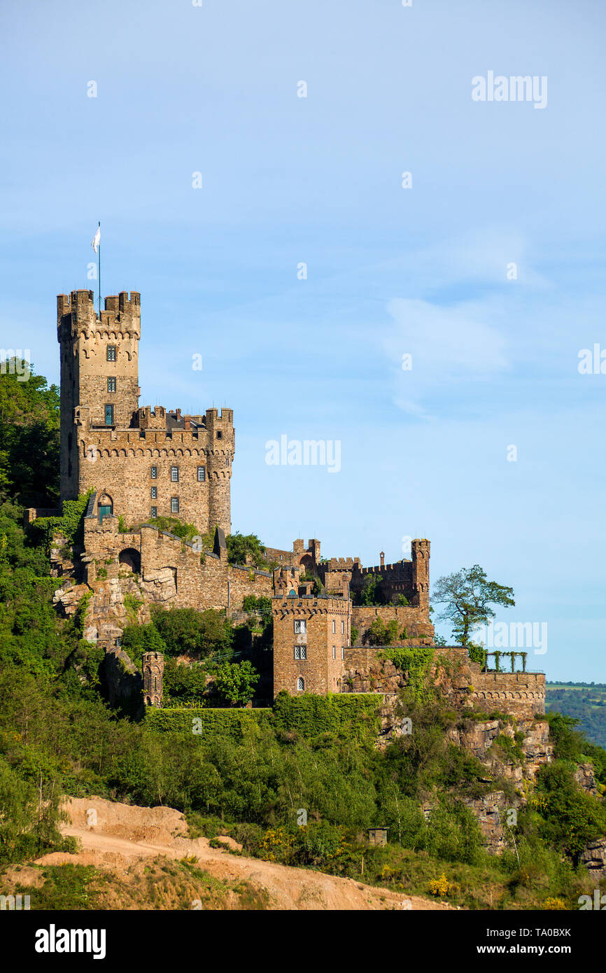 Die Burg Sooneck bei Niederheimbach, Unesco Welterbe Oberes Mittelrheintal, Rheinland-Pfalz, Deutschland Stockfoto