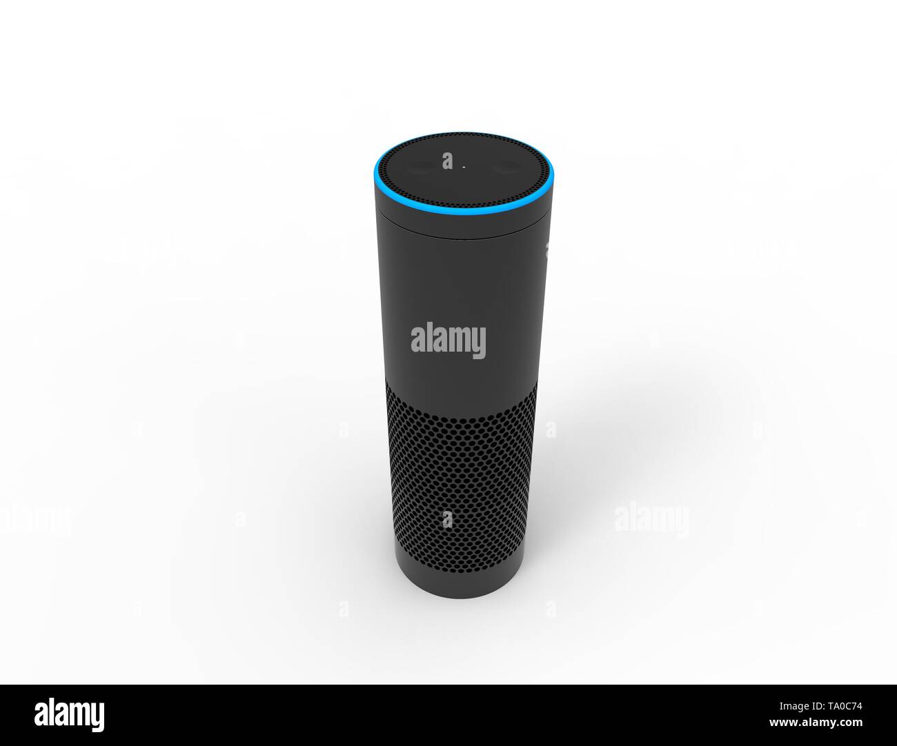 3D-Rendering von einer virtuellen Voice Assistant in weißem Hintergrund. Stockfoto