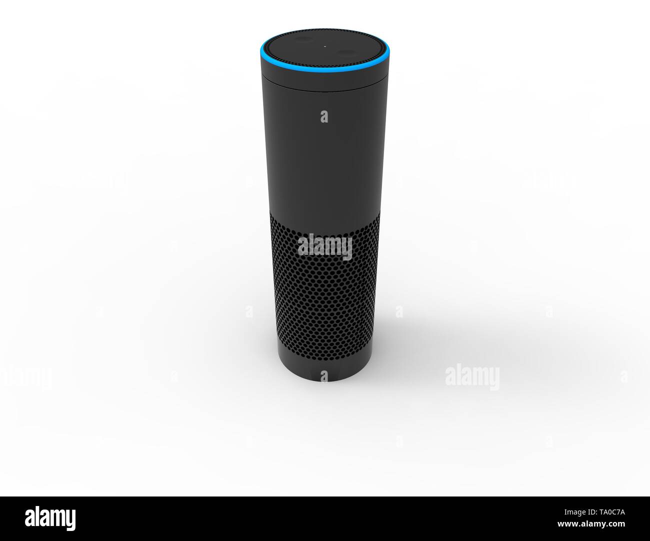 3D-Rendering von einer virtuellen Voice Assistant in weißem Hintergrund. Stockfoto