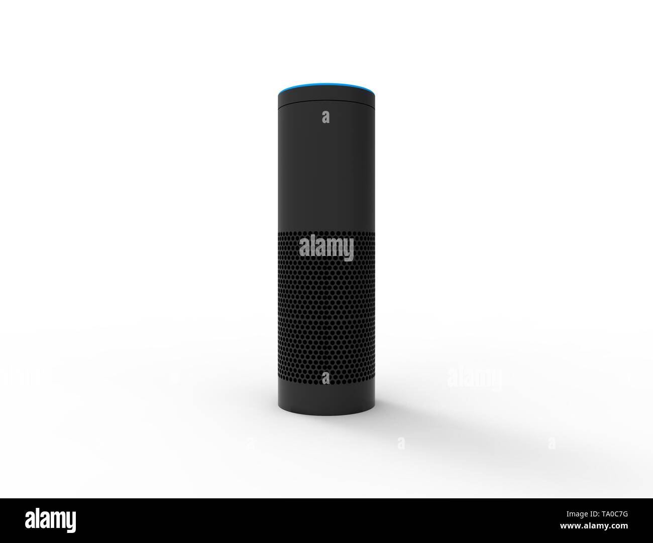 3D-Rendering von einer virtuellen Voice Assistant in weißem Hintergrund. Stockfoto