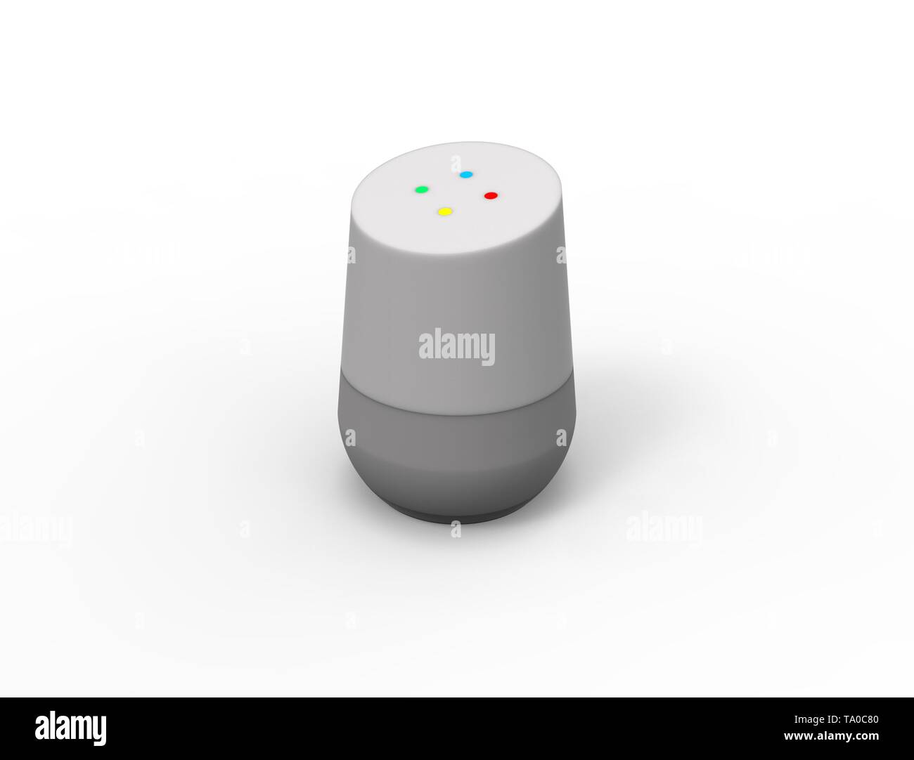 3D-Rendering von einer virtuellen Voice Assistant in weißem Hintergrund. Stockfoto