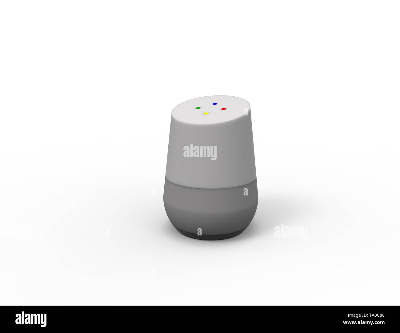 3D-Rendering von einer virtuellen Voice Assistant in weißem Hintergrund. Stockfoto