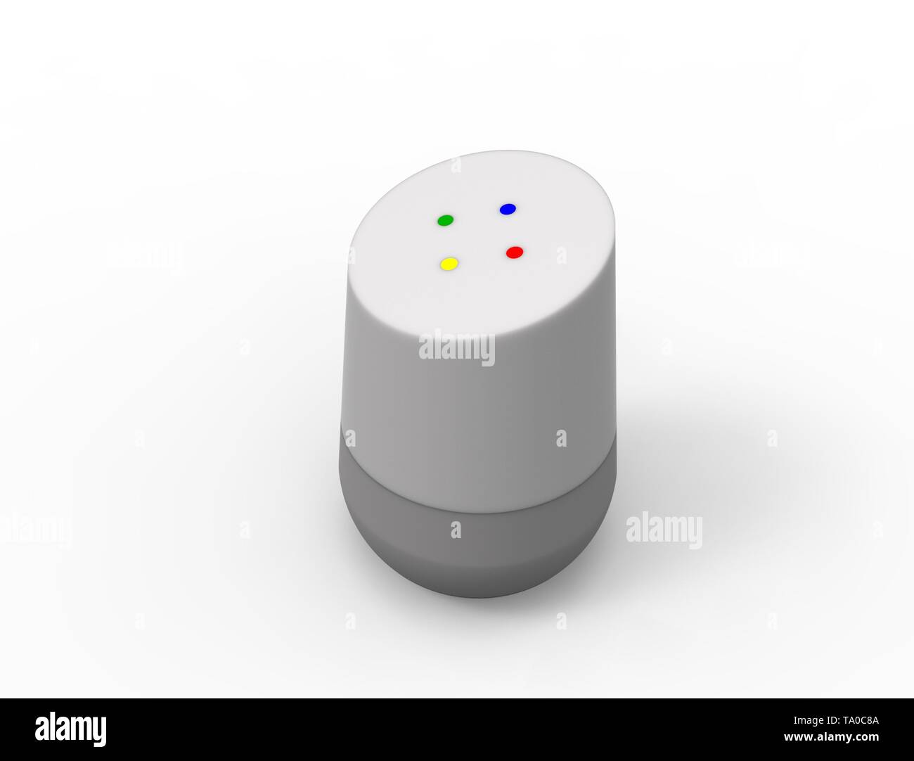 3D-Rendering von einer virtuellen Voice Assistant in weißem Hintergrund. Stockfoto