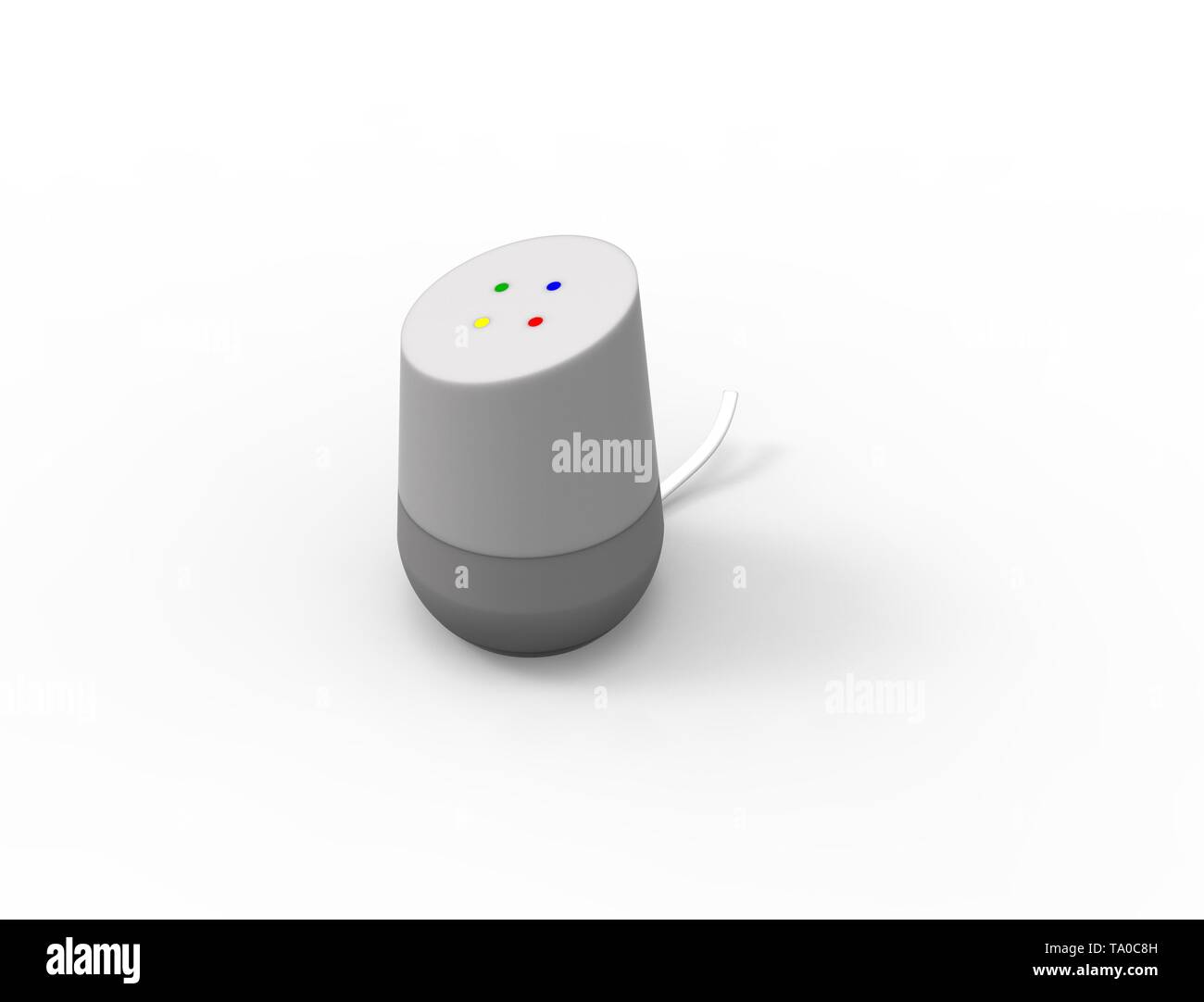 3D-Rendering von einer virtuellen Voice Assistant in weißem Hintergrund. Stockfoto