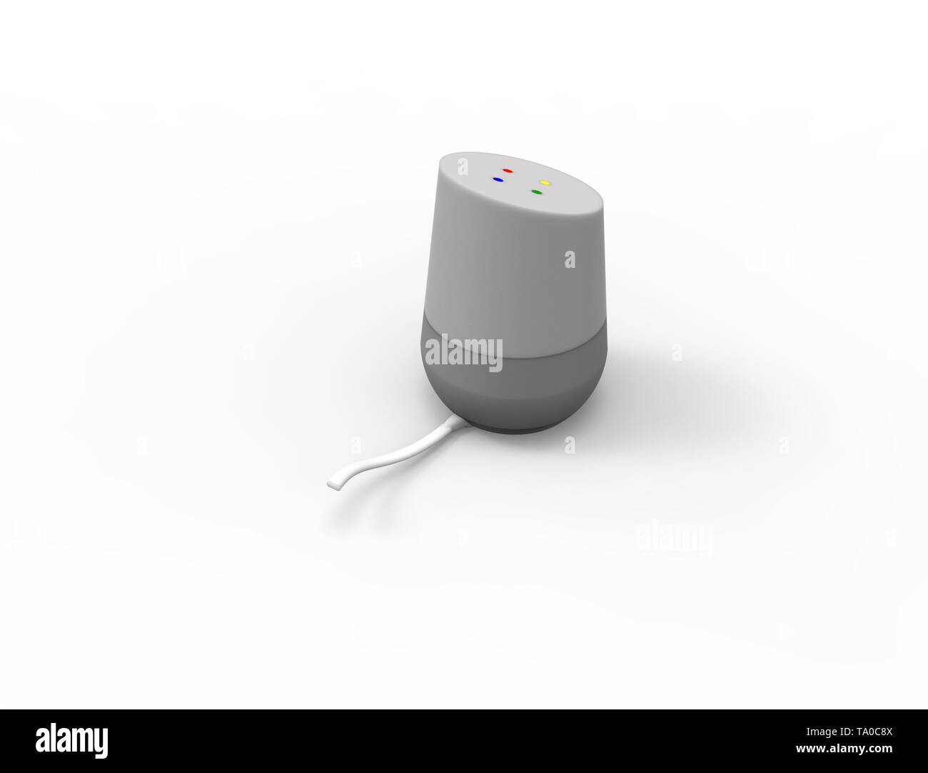 3D-Rendering von einer virtuellen Voice Assistant in weißem Hintergrund. Stockfoto