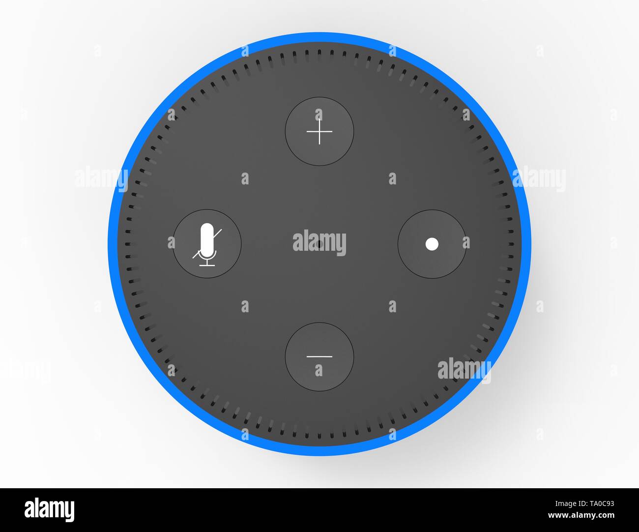 3D-Rendering von einer virtuellen Voice Assistant in weißem Hintergrund. Stockfoto