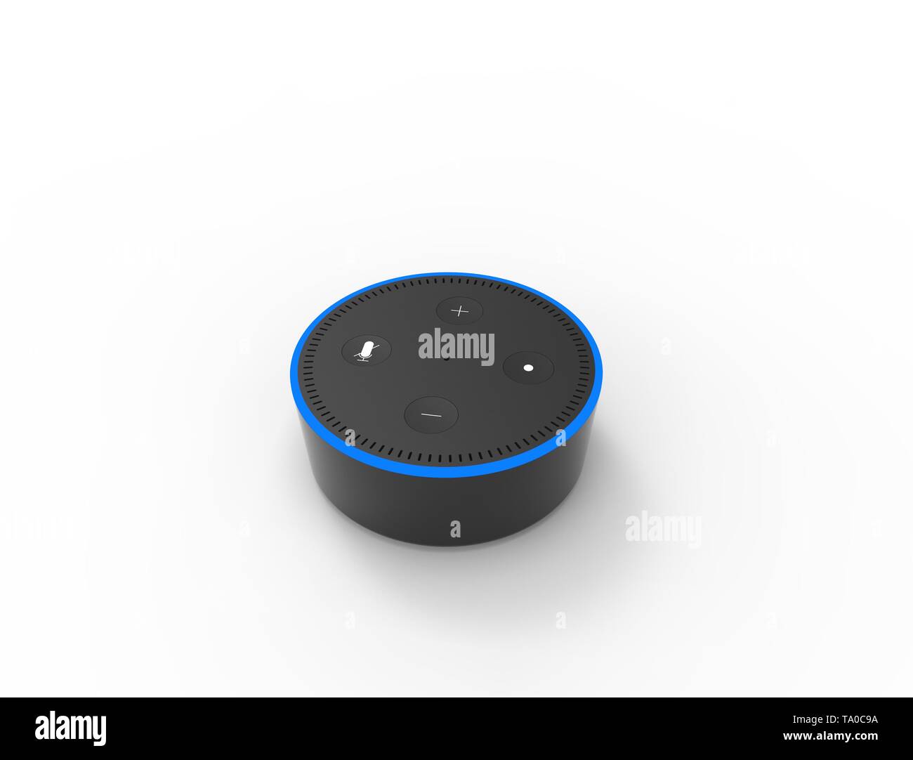 3D-Rendering von einer virtuellen Voice Assistant in weißem Hintergrund. Stockfoto