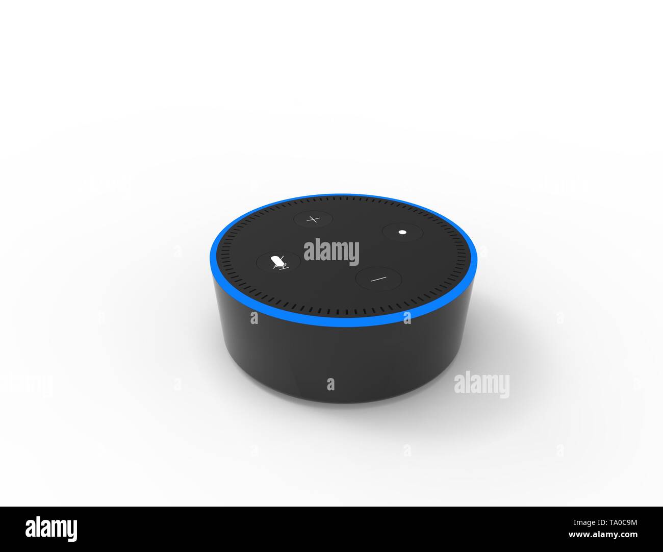 3D-Rendering von einer virtuellen Voice Assistant in weißem Hintergrund. Stockfoto