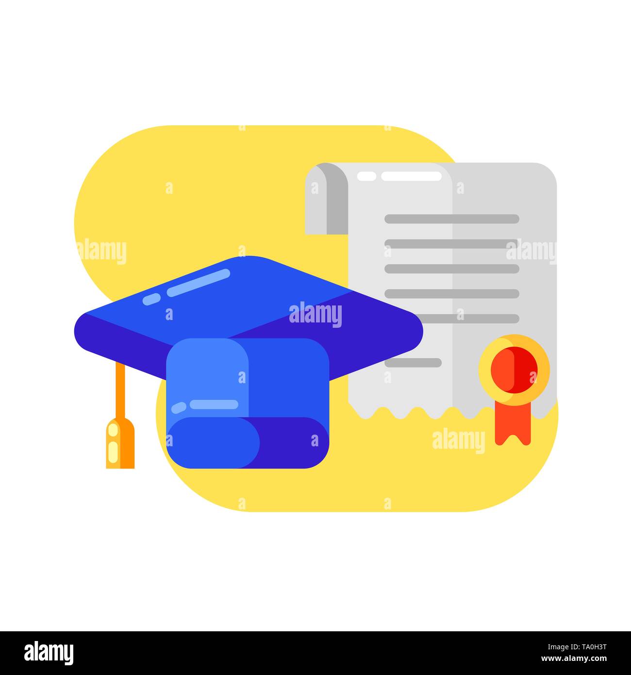Schule Hintergrund mit Bildung Icons und Symbole. Abbildung in trendigen Flat Style. Stock Vektor