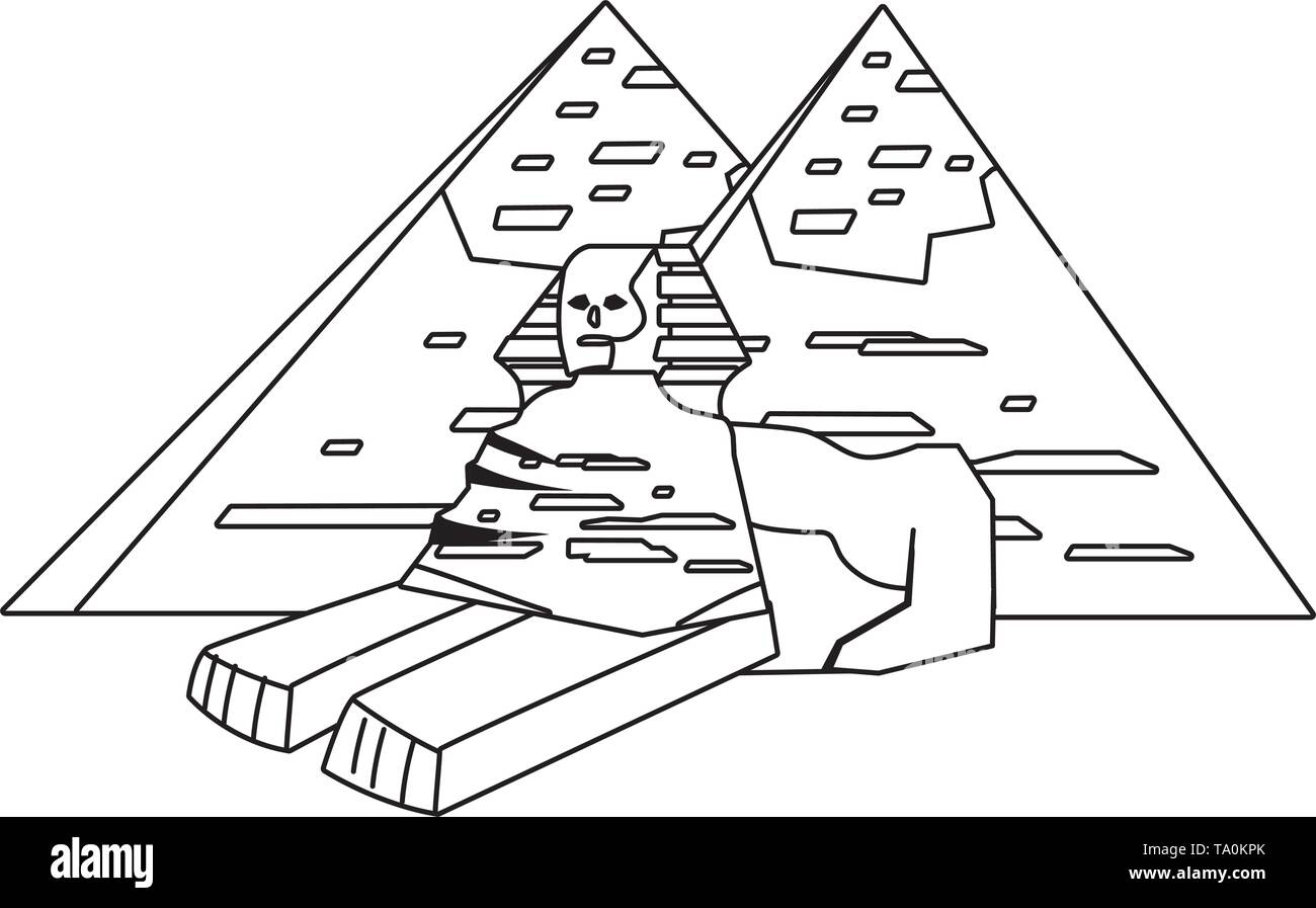 Ägyptische Pyramiden und Sphinx landmark Design, Reise Reise Urlaub Tourismus Reise und touristische Thema Vector Illustration Stock Vektor