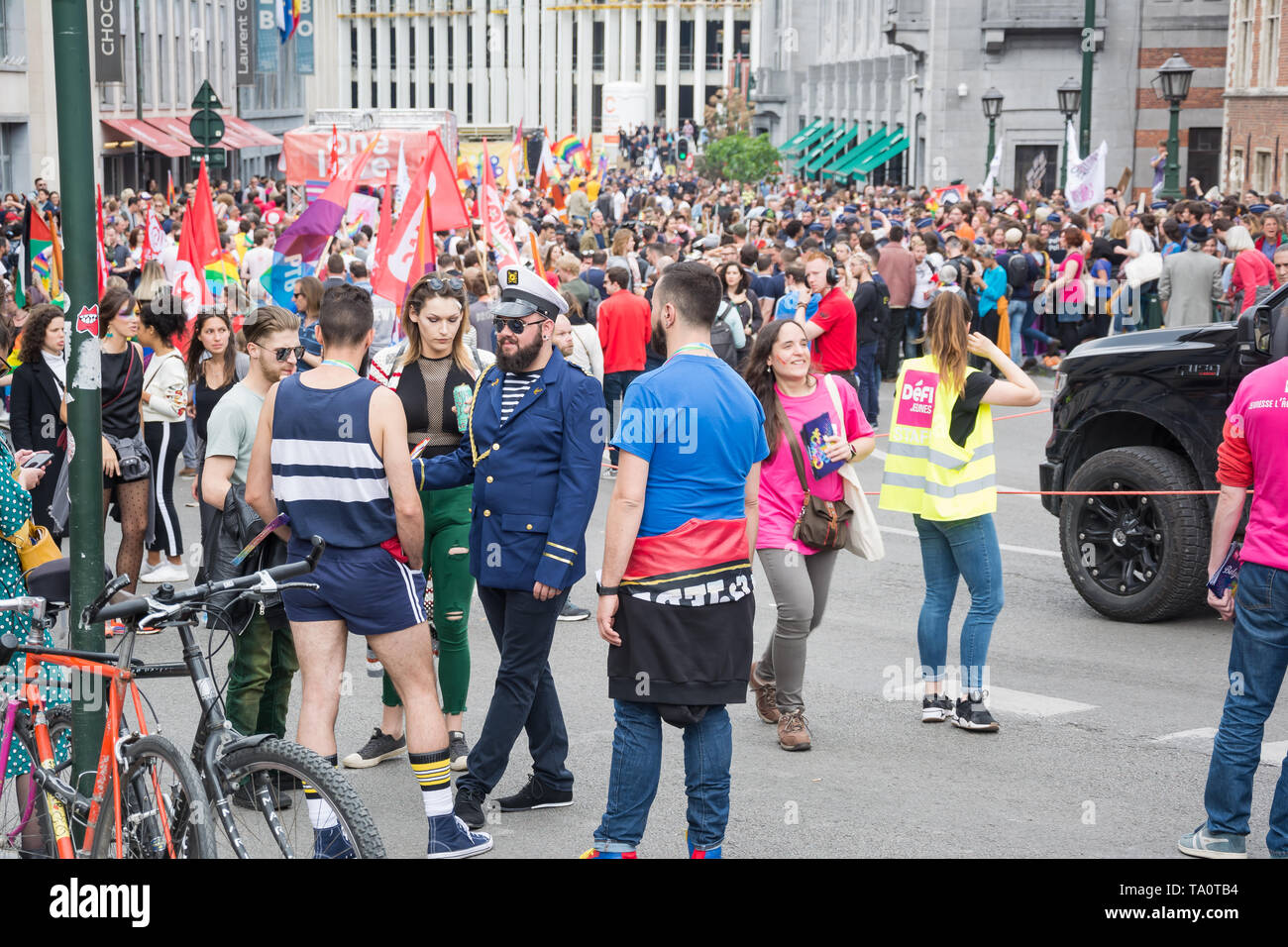 Die belgische Pride 2019 - Gay Pride Festival/LGBT Ereignis, Brüssel Stockfoto