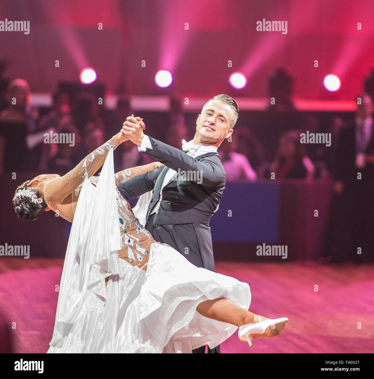 Tanz Sport Meisterschaft: Standard Gesellschaftstanz Konkurrenten. Australian Dance Sport WM 2018 - Melbourne Arena. Stockfoto