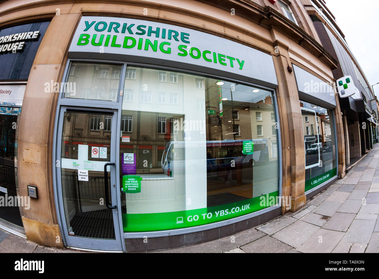 Yorkshire Building Society, Fischaugenobjektiv Stockfoto