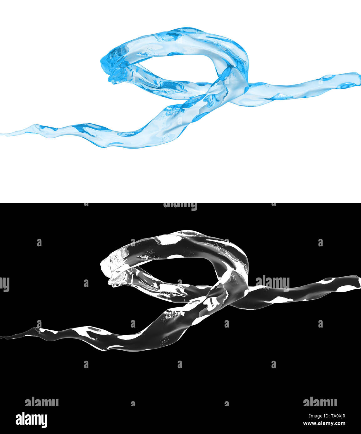 3D-Darstellung eines Blue Water flow Stockfoto