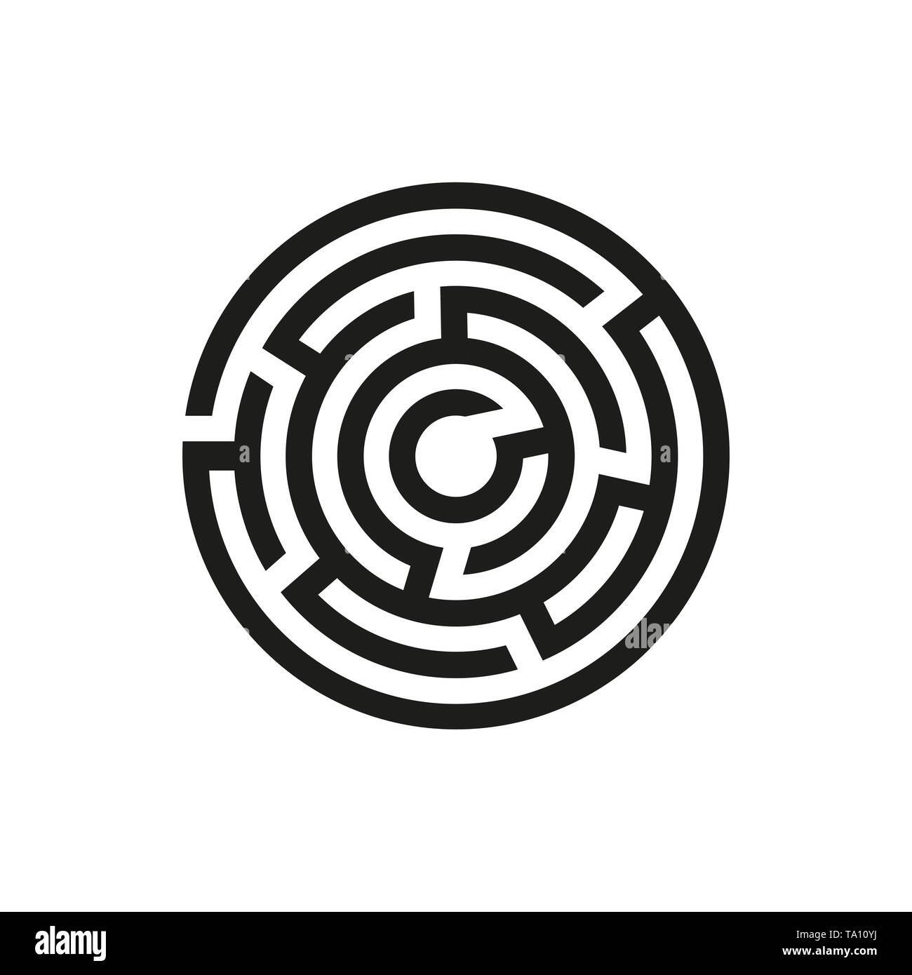 Labyrinth-Symbol. Labyrinth und Komplexität, verwirren Symbol. Flaches Design. Stock - Vektorgrafik. Stock Vektor
