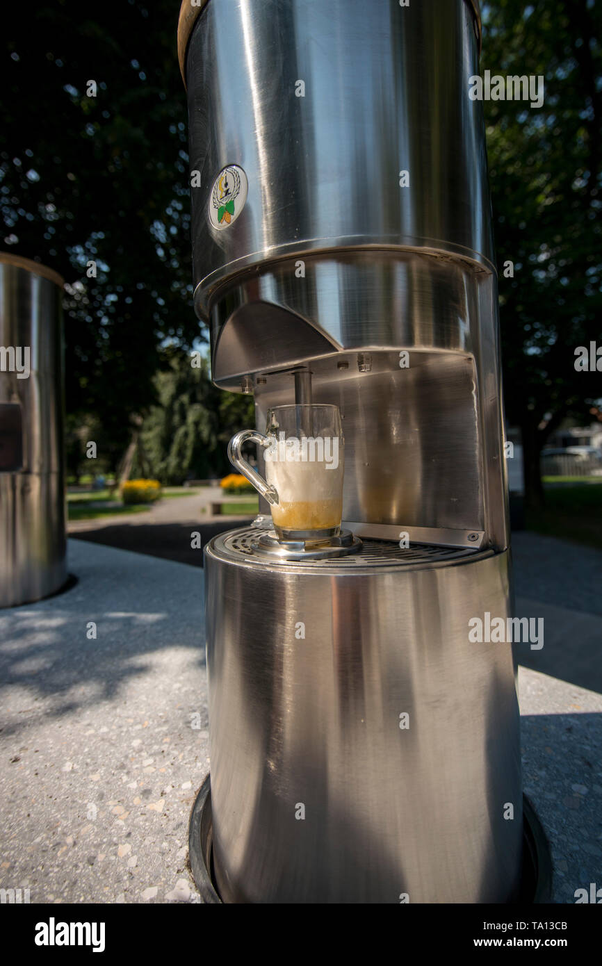 Bier Verkostung Bier Brunnen Stockfoto